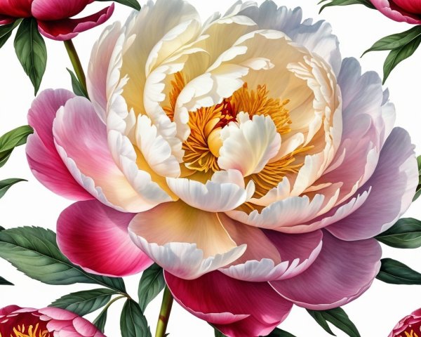 Vibrant Peony Arrangement in Pink and White Shades