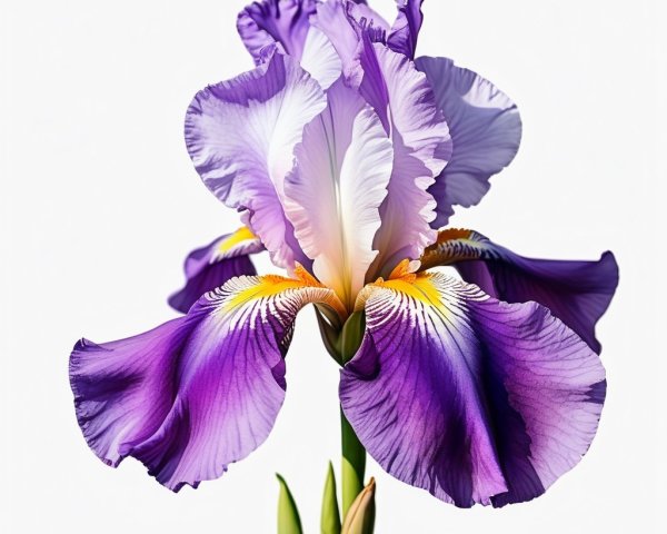 Vibrant Purple and White Iris Flower Display