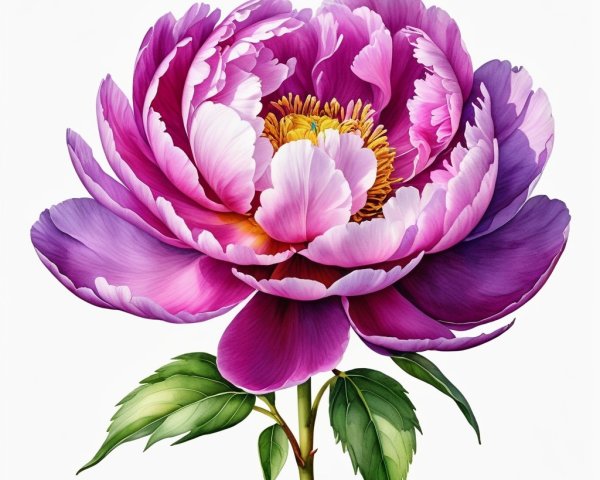 Vibrant Peony Flower in Pink and Purple Bloom