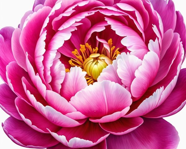 Close-Up View of a Pink Peony Flower with Details