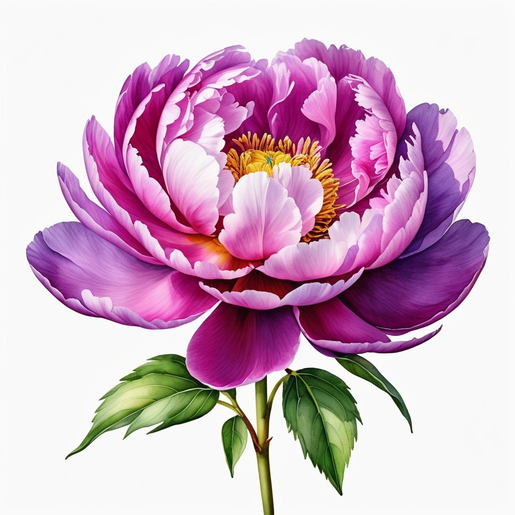 Vibrant Peony Flower in Pink and Purple Bloom