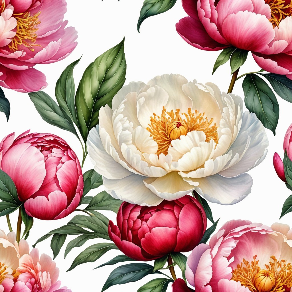Vibrant Peony Arrangement in Various Shades