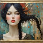 Portrait of a Young Woman with Autumn Leaves