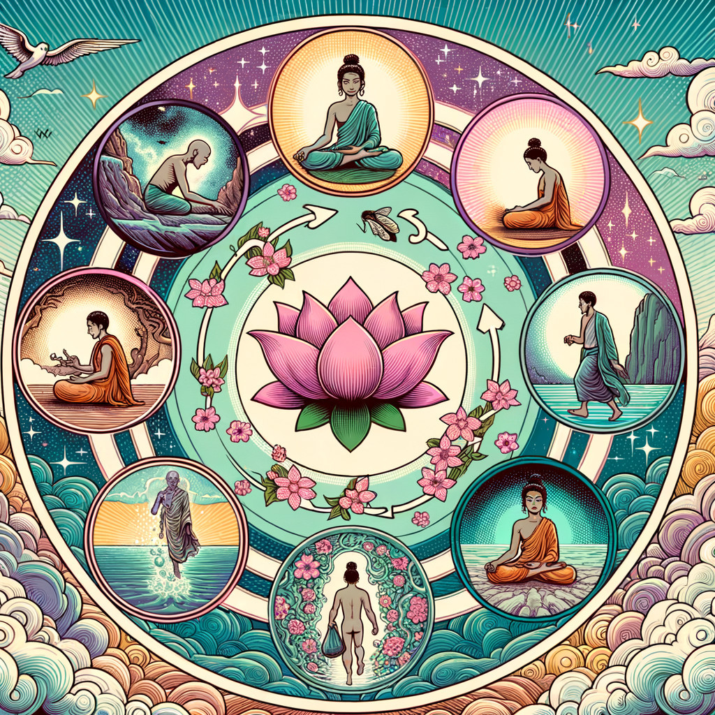 Circular Mandala Illustrating Life and Enlightenment