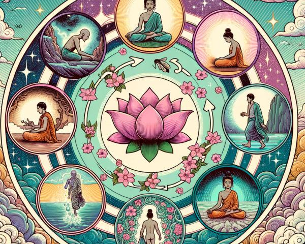 Circular Mandala Illustrating Life and Enlightenment