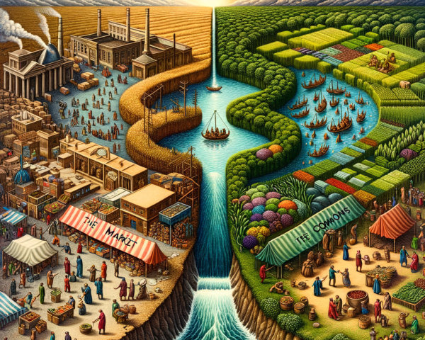 Contrasting Scenes of Urban Industry and Nature