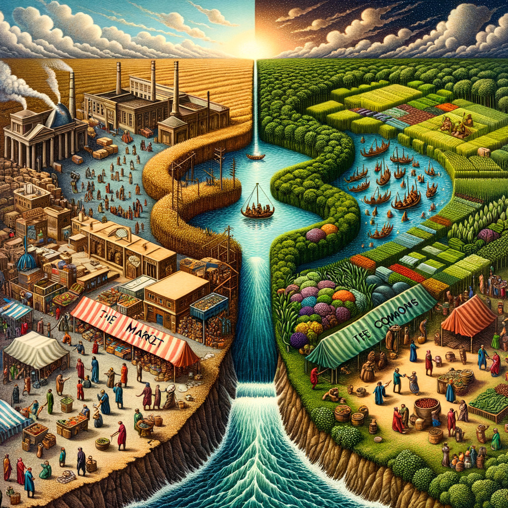 Contrasting Scenes of Urban Industry and Nature