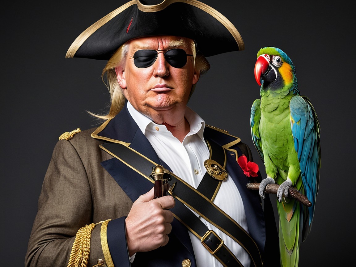 Pirate Costume with Tricorn Hat and Replica Pistol