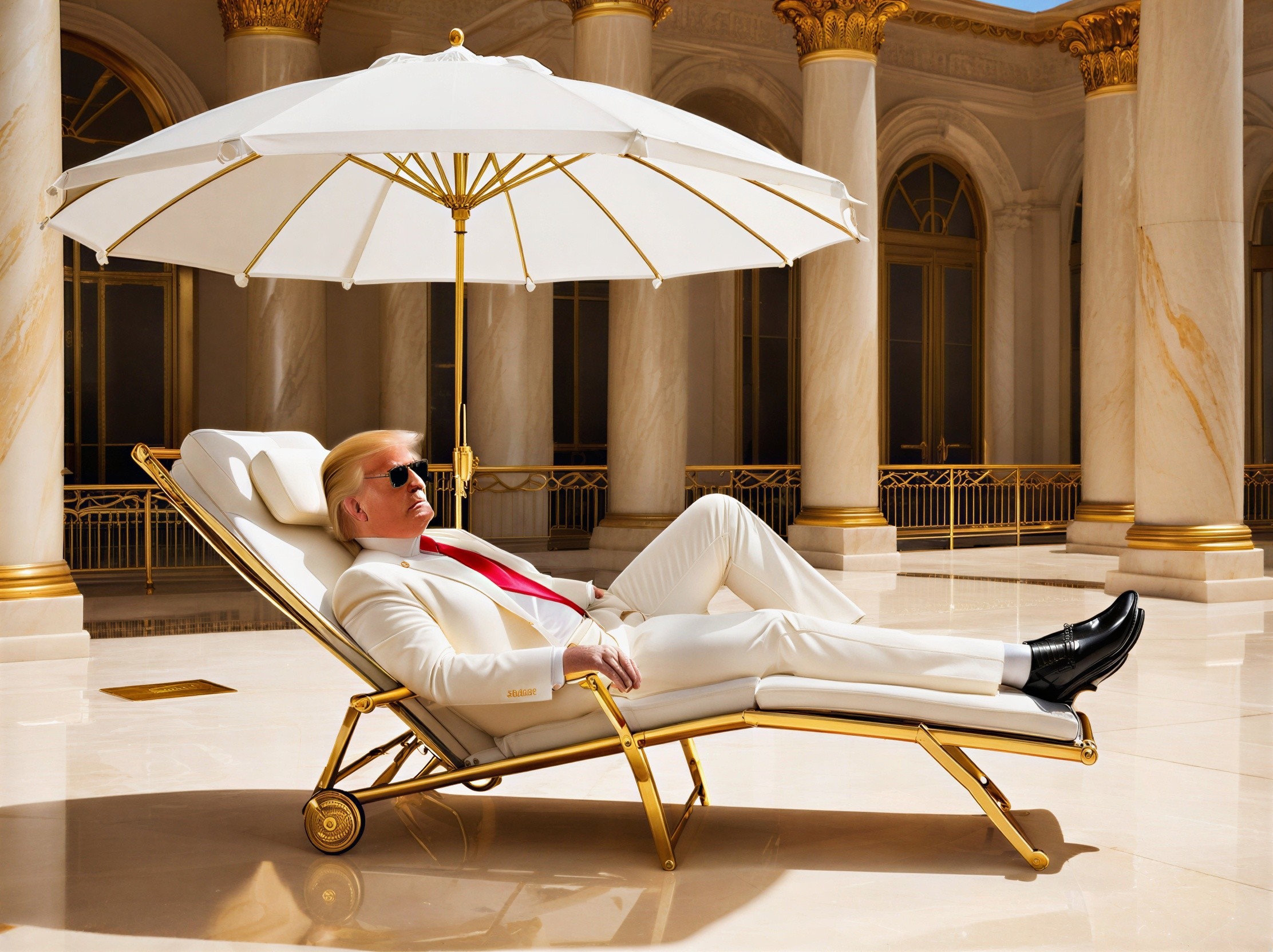 Stylish Figure in Luxury Setting with Marble Architecture