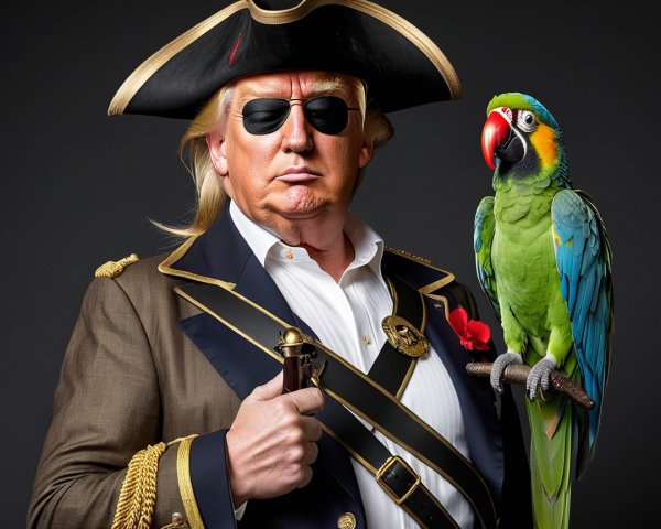 Pirate Costume with Tricorn Hat and Replica Pistol