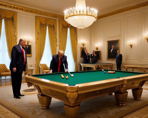 Elegant Room with Pool Table and Luxurious Decor