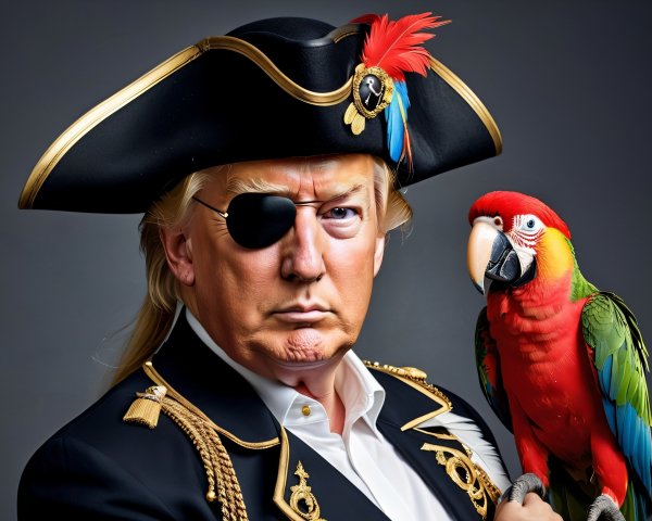 Flamboyant Pirate Outfit with Parrot Companion