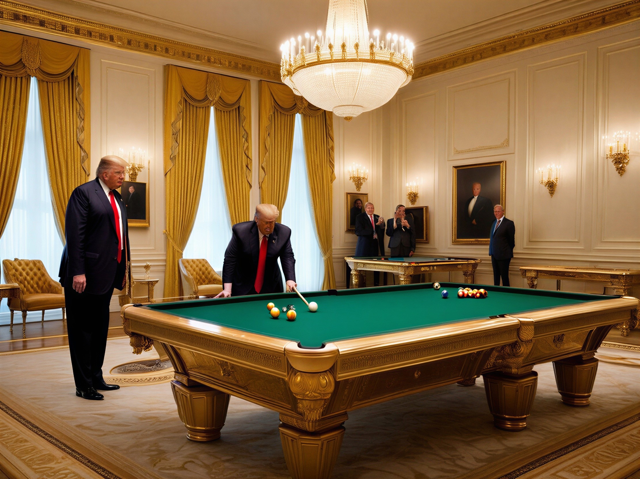 Elegant Room with Pool Table and Luxurious Decor