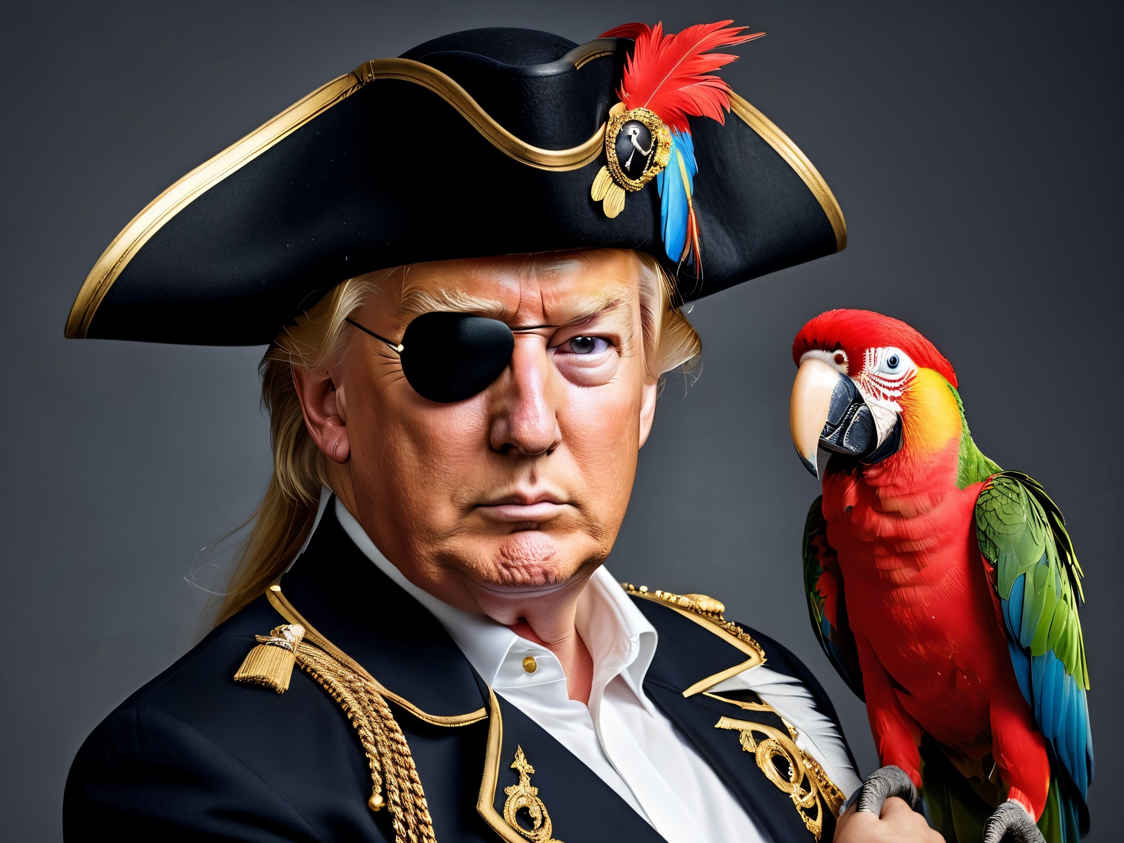 Flamboyant Pirate Outfit with Parrot Companion