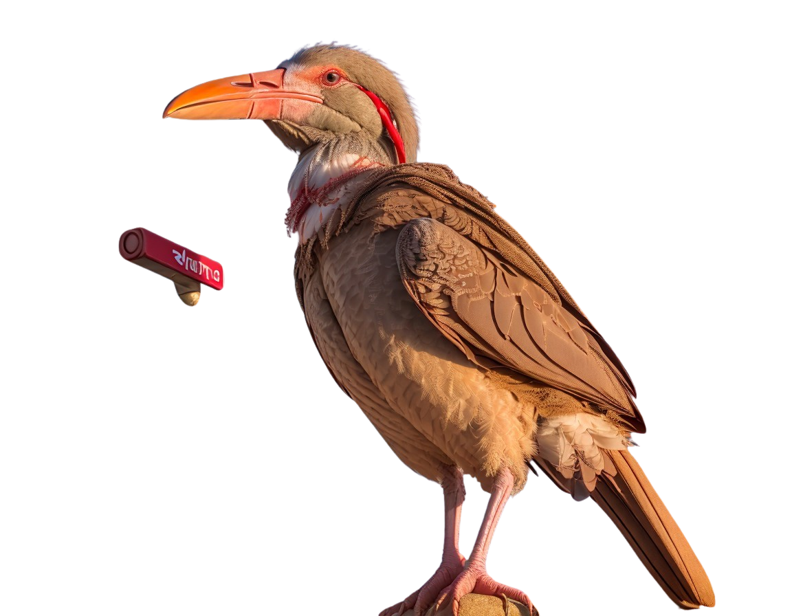 Majestic Bird with Unique Plumage and Bright Beak