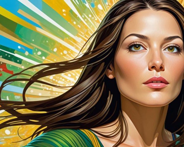 Illustration of a confident woman with vibrant colors