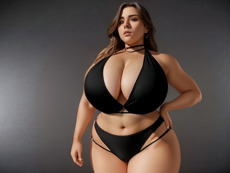 Confident Individual in Stylish Black Bikini Outfit