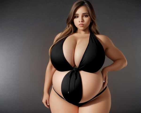 Stylish Black Swimsuit Showcasing Body Positivity