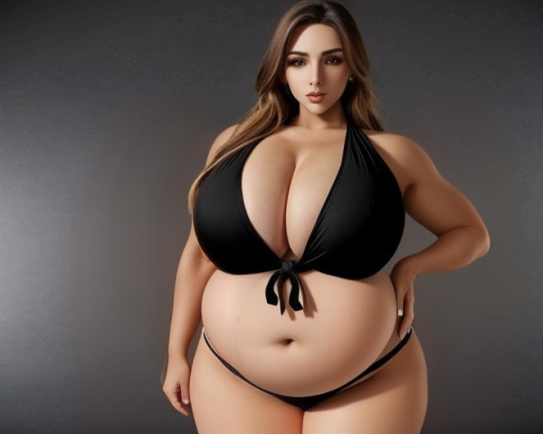 Confident Figure in Black Halter Top Against Dark Background