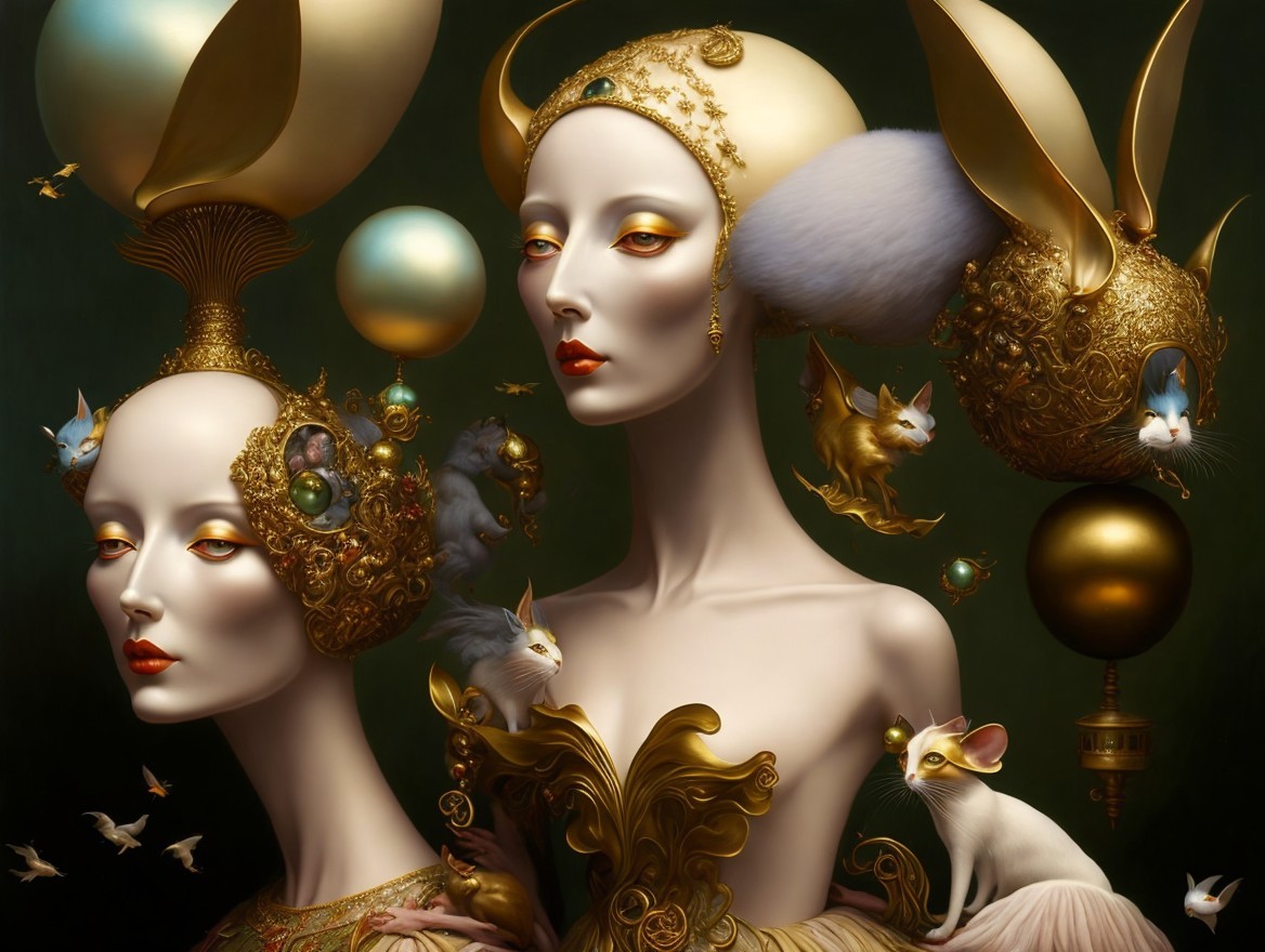 Ethereal Figures in Surreal Fantasy Setting
