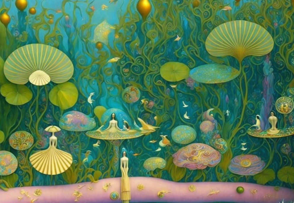 Vibrant Underwater Scene with Whimsical Elements