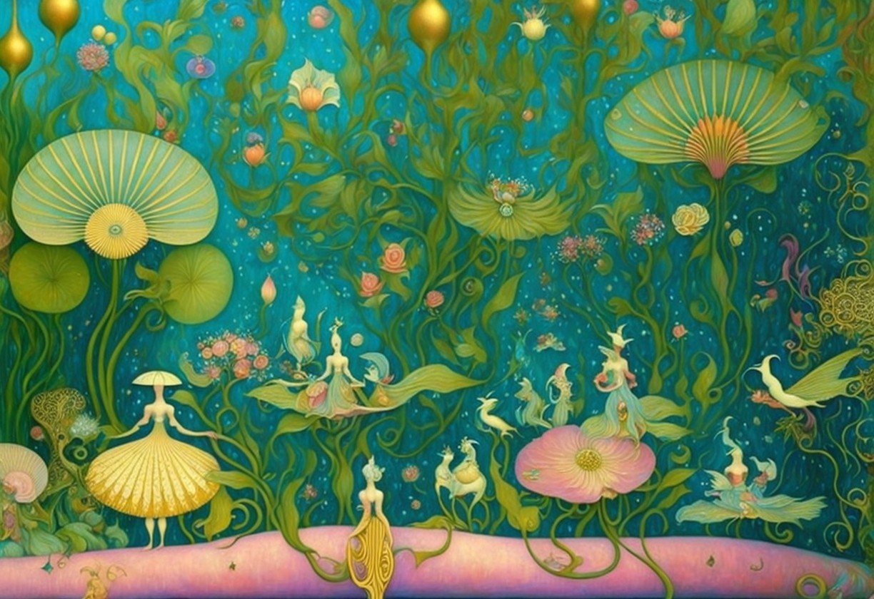Whimsical Underwater Scene with Vibrant Colors and Details