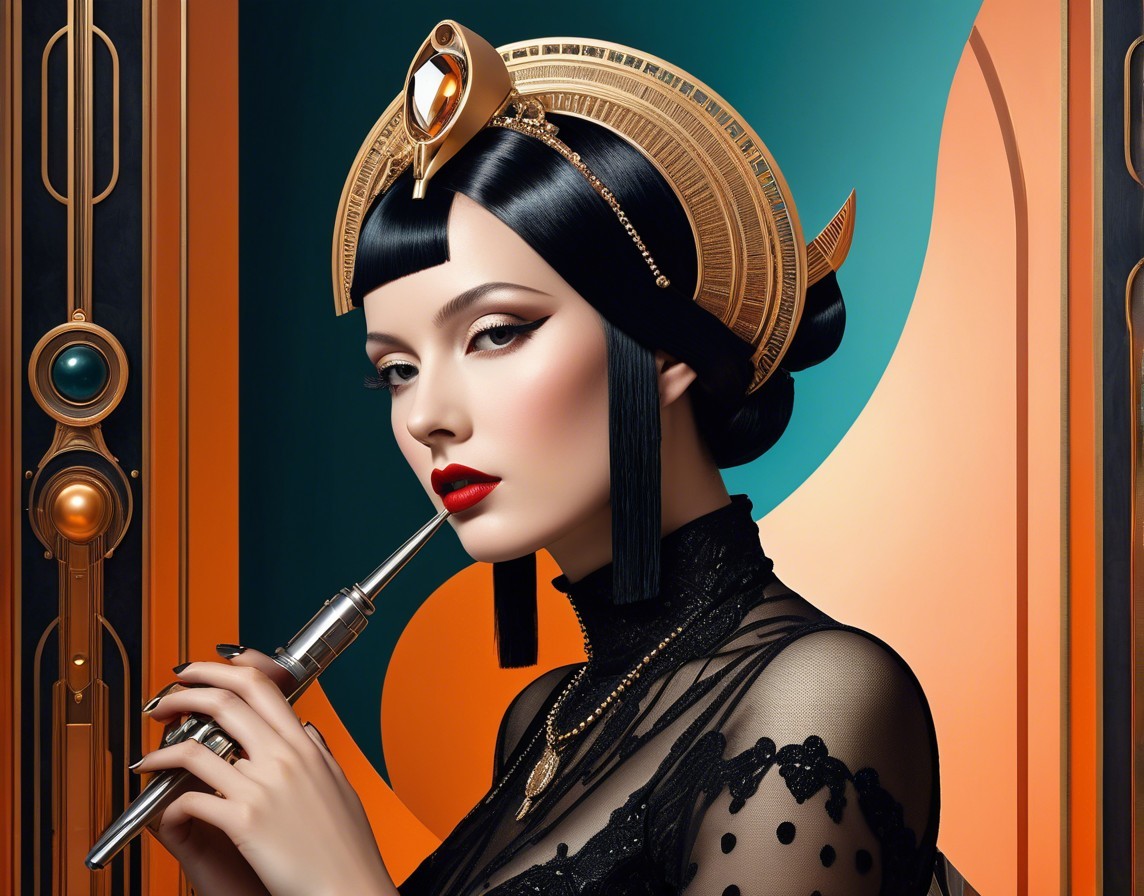Glamorous Woman as Modern Egyptian Queen with Jewelry