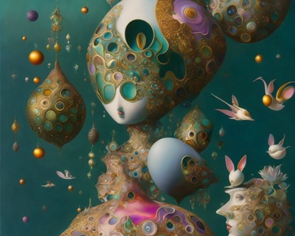 Surreal Artwork with Organic and Abstract Elements