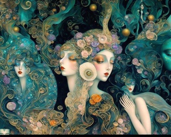 Surreal Artwork of Ethereal Women with Vibrant Colors