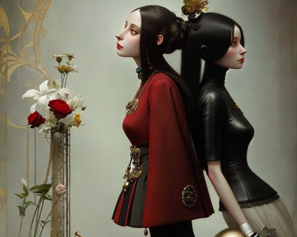 Contrasting Styles of Elegantly Dressed Women