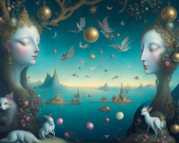 Ethereal Women in a Surreal Nature Landscape