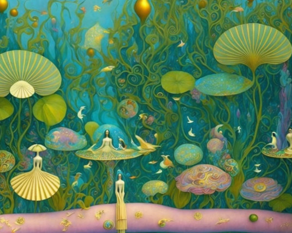 Vibrant Underwater Scene with Whimsical Elements