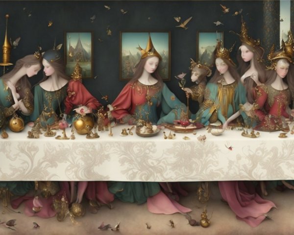 Fantasy Digital Painting of a Fairytale Last Supper