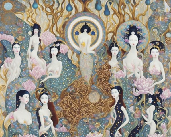 Serene Scene of Enlightenment with Lotus Flowers