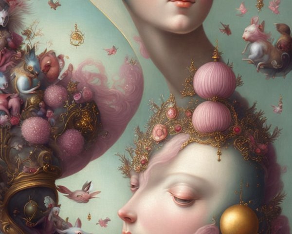 Ethereal Female Figures in Dreamlike Fantasy Artwork