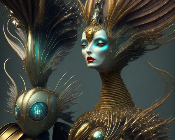 Surreal Character Design with Regal Features and Textures