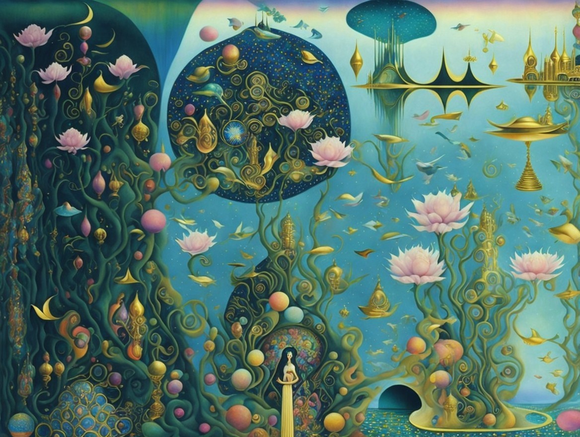 Surreal Underwater Landscape with Vibrant Colors