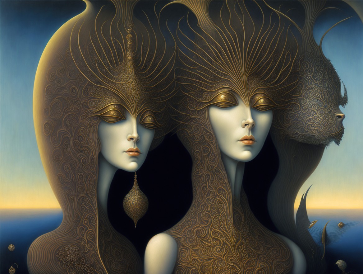 Surreal Composition of Ethereal Female Figures
