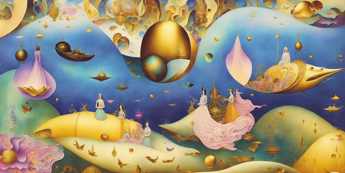 Surreal Abstract Landscape with Whimsical Forms