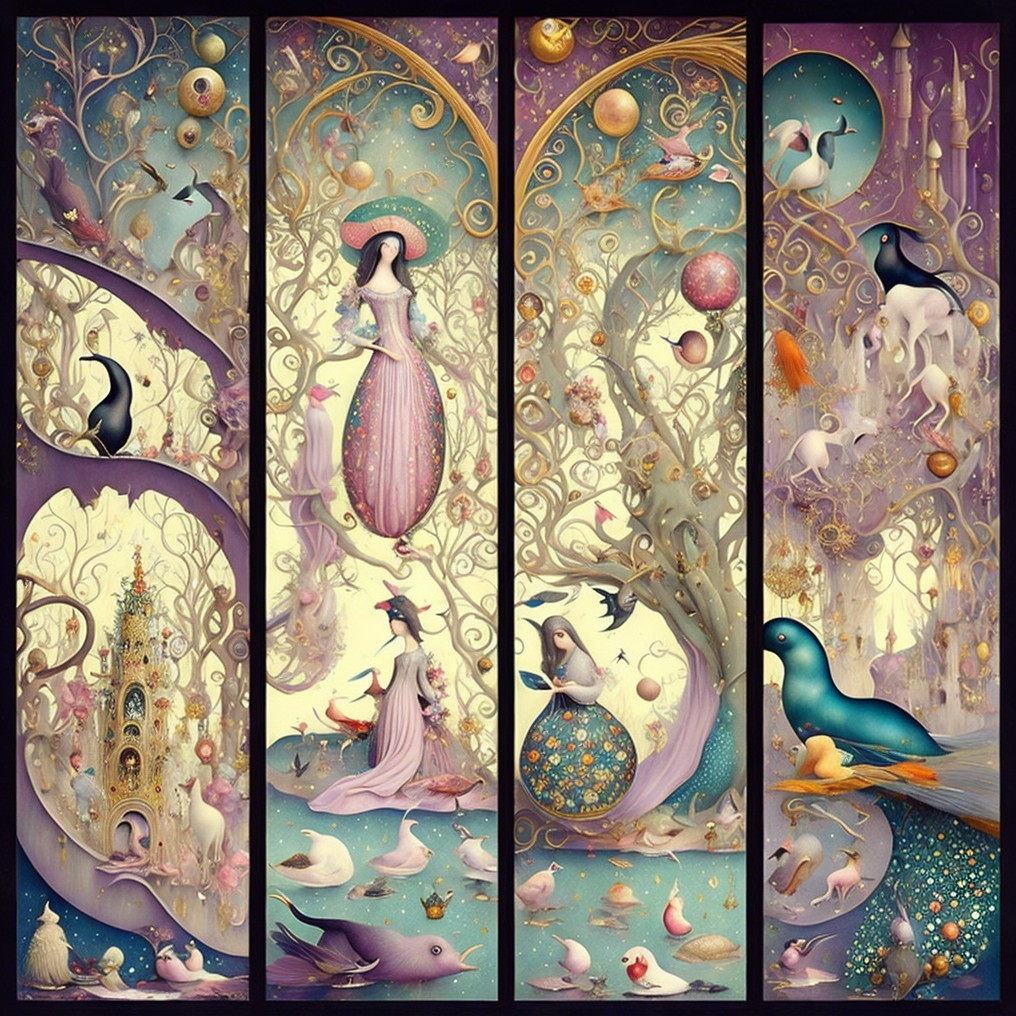 Whimsical Illustration of Dreamy Fairytale Landscapes