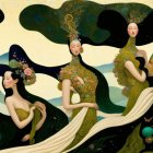 Ethereal Figures in Mythological and Natural Settings