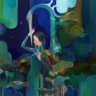 Surreal Landscape with Ethereal Light and Flora