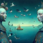 Ethereal Women in Dreamlike Twilight Setting