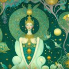 Ethereal Figure in Fantastical Landscape with Jewelry