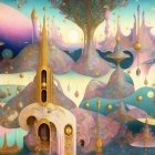 Surreal Landscape with Whimsical Organic Buildings