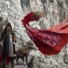 Ethereal Women in Dreamlike Landscape with Spirits