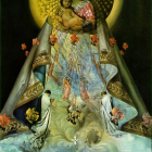 Surreal Painting of Organic Machine in Dark Landscape