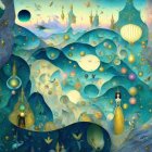 Whimsical Fantasy Painting of a Magical Landscape