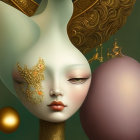 Surreal Artwork of Ethereal Figure with Cosmic Elements