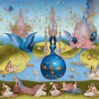 Dreamlike Landscape with Ethereal Figures and Colors